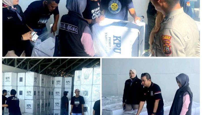 Hari Pertama Pengepakan Logistik Pemilu di Gudang KPU Banggai Luwuk Selatan