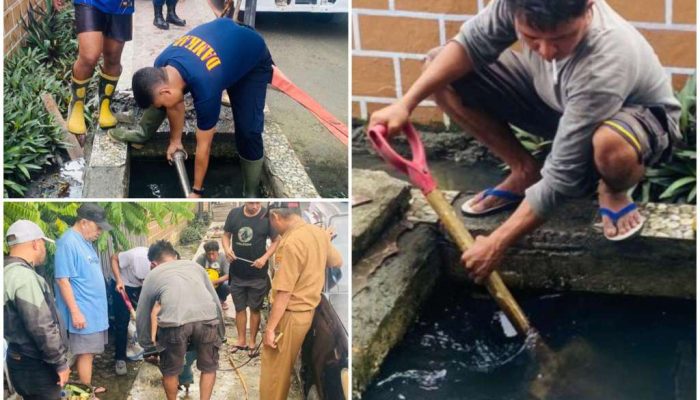 Tersumbat, Bidang Pengairan PUPR Banggai Turunkan Personil Bersihkan Drainase