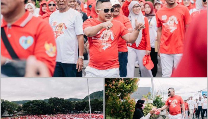 Merah Putih Diarak Sepanjang 1 Kilometer, Titik Star Alun Alun Kota Menuju Kilo 5 Luwuk Selatan