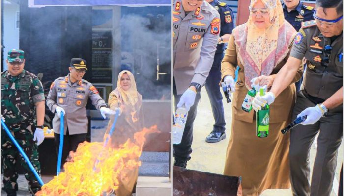 KPPBC Tipe Madya Pabean C Luwuk Musnahkan 322.000 Batang Rokok dan 11,34 Liter MMEA Ilegal